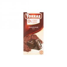 TORRAS Gluténmentes Étcsokoládé Hozzáadott 72% Cukor Nélkül 75 G