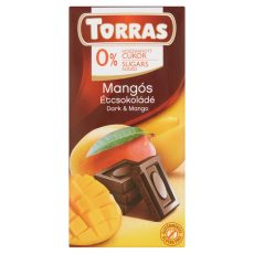TORRAS Mangós Glutén És Cukormentes Étcsokoládé 75 G