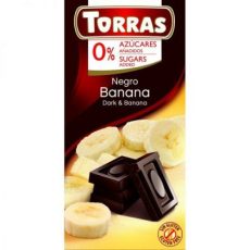 TORRAS gluténmentes diabetikus banános étcsokoládé hozzáadott cukor nélkül 75 g 