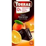   TORRAS Narancsos Hozzáadott Cukormentes Étcsokoládé (Gluténmentes, cukormentes, tejmentes)) 75 G